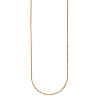 Diamond2Deal 14k Yellow Gold Polished 2.0mm Solid Cable Chain Necklace