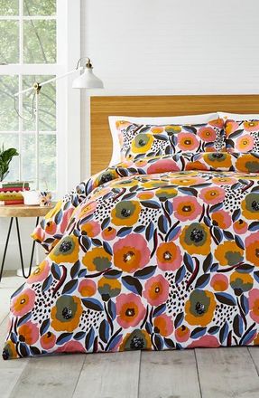 Marimekko Rosarium Duvet Cover & Sham Set in Medium Pink at Nordstrom, Size Full