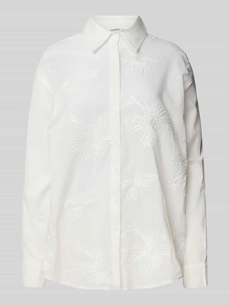 Zabaione Regular Fit Hemdbluse mit Paillettenbesatz Modell Am44ber in Weiss, Gr&ouml;&szlig;e L