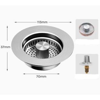 OEM Tap&oacute;n Para Fregadero De Cocina 3 En 1, Filtro Emergente De Acero Inoxidable Para Fregadero De Cocina - Crezuo