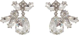 Self Portrait Oorbellen met Meerdere Kristallen Clusters - Dames - Oorbellen - Grijs - ONE Size - Accessoires