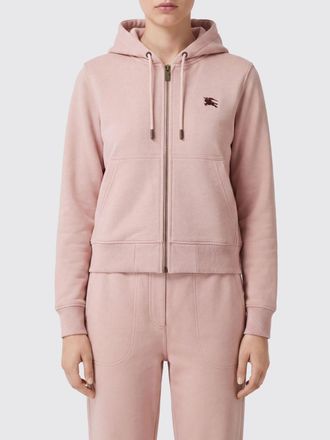 Burberry Felpa con cappuccio e zip in cotone con logo EKD ricamato