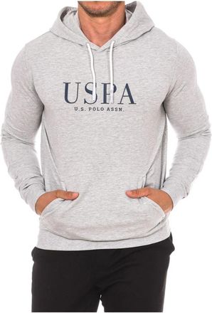 U.S.Polo Association Hoodie met verstelbaar trekkoord - Heren - Hoodies - Grijs - M - Katoen - Hoodies & sweatvesten