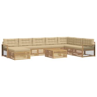 vidaXL Conjunto De Sof&aacute;s De Exterior 9 Uds. Y Beige Vidaxl