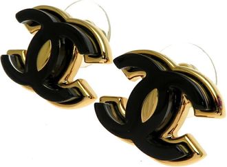 Chanel gold Plating Plastic Stud Earrings (Pre-Owned)