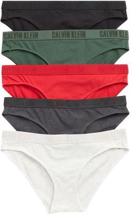 Calvin Klein Assorted 5-Pack Briefs in Black/green/charc/snow/obsess at Nordstrom Rack, Size Medium