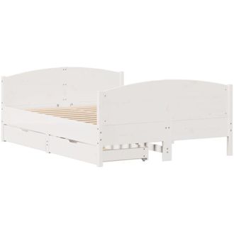 vidaXL Vidaxl - Estructura De Cama Sin Colch&oacute;n Madera De Pino Blanca 140x190 Cm