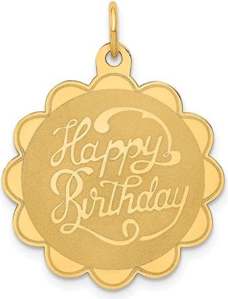 Diamond2Deal 14k Yellow Gold HAPPY BIRTHDAY Charm