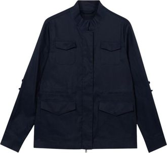 Brooks Brothers Safari Jacket - Dames - Zomerjassen - Blauw - S - Katoen - Jassen
