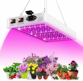 Gabrielle Gabrielle - L&aacute;mpara Led De Cultivo De 400 W Para Plantas De Interior, 312 Led De Espectro Completo, Interruptor Doble Para Vegetaci&oacute;n Y Floraci&oacute;n, Ip6