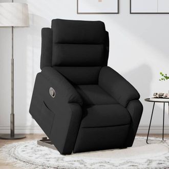 vidaXL Sill&oacute;n Reclinable Elevable Terciopelo Negro Vidaxl