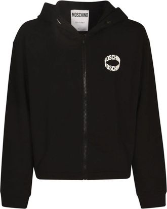 Moschino Stijlvolle Sweaters Collectie - Heren - Vesten met rits - Zwart - L - Hoodies & sweatvesten