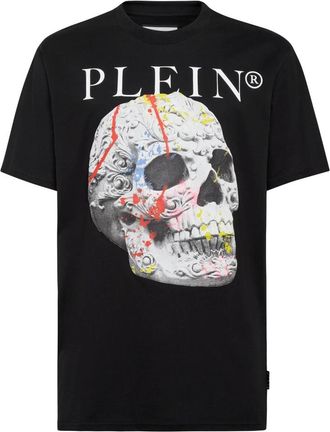 Philipp Plein T-Shirt Round Neck SS Skull - Heren - T-shirts - Zwart - 3XL - Katoen - Tops