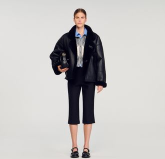 Sandro Short shearling coat