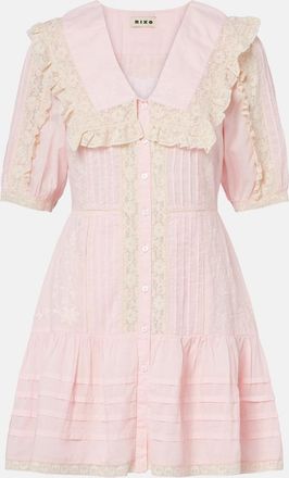 Rixo Dove embroidered cotton voile minidress