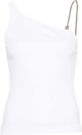 Givenchy 4g-motif asymmetric top - women - Cotton/Elastane - L - White
