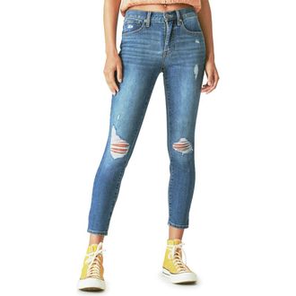 Lucky Brand Bridgette Distressed High Waist Ankle Crop Skinny Jeans in Finchley Road at Nordstrom Rack, Size 26 X 27
