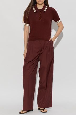 Rag & Bone Cotton Polo, Womens, Burgundy