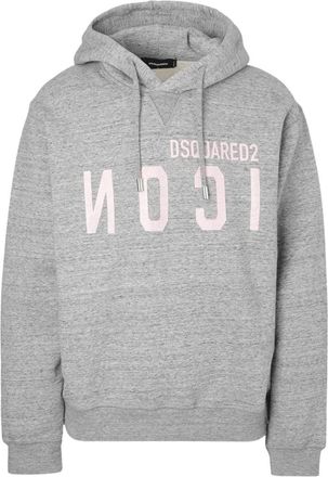 Dsquared2 Mens Pink Icon Cracked Logo Grey Hoodie Cotton - Size 2XL