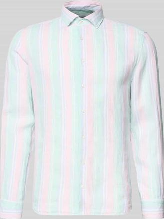 Seidensticker Slim Fit Leinenhemd mit Kentkragen in Gruen, Gr&ouml;&szlig;e 38