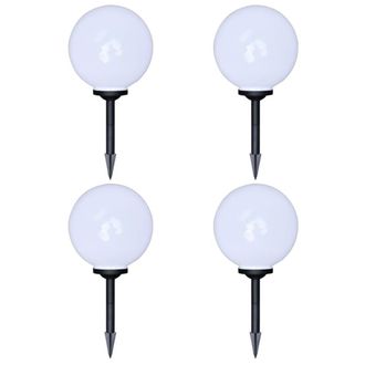 Berkfield Home Outdoor Pathway Lamps 4 pcs LED 30 cm with Ground Spike in White