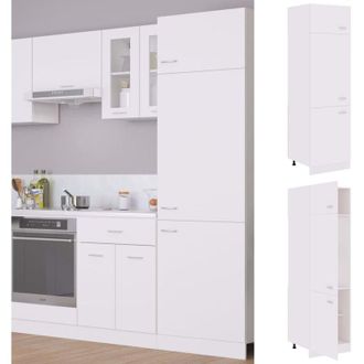 vidaXL Mobile per Frigo Lyon Bianco 60x57x207 cm Legno Multistrato - Vidaxl