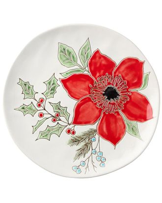Certified International Festive Blooms Set Of 4 Dinner Plates