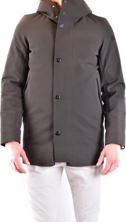 Roberto Ricci Design Matte Finish Green Down Jacket With Hood