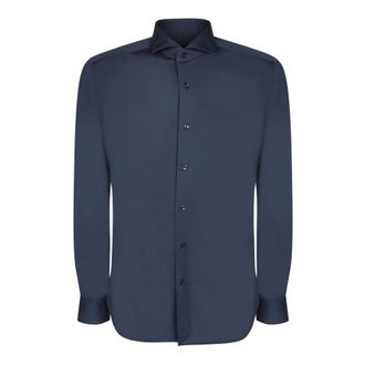 Dell'Oglio Active Shirt - Heren - Casual Overhemden - Blauw - L - Leer - Overhemden