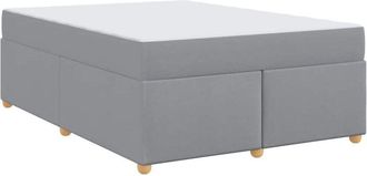 vidaXL Vidaxl - Estructura De Cama Con Colch&oacute;n Gris Claro 140 X 200 Cm Tela