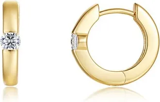 Lafonn Ella Simulated Diamond Huggie Hoop Earrings in Gold at Nordstrom