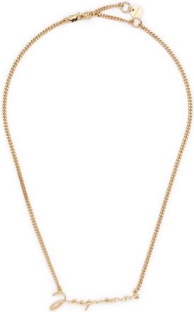Jacquemus Cursive Logo Pendant Gold-tone Necklace