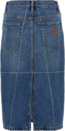 Alexander Wang Womens Denim Skirt Vintagemarbledblue Exterior: Cotton Gonne