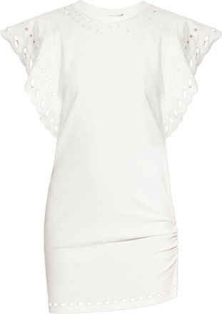 Isabel Marant Kleedjes, Dames, Wit, L, Katoen, Orlane Jurk