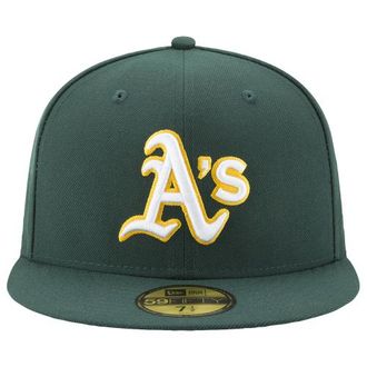 New Era Womens Oakland Athletics Athletics 59Fifty Authentic Cap - Adult Green/Yellow Size 6 7/8