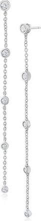 Kenneth Jay Lane Cubic Zirconia Station Drop Earrings in Rhodium Plated at Nordstrom