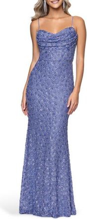 Blondie Nites Drape Sequin Sleeveless Gown in Periwinkle at Nordstrom, Size 11