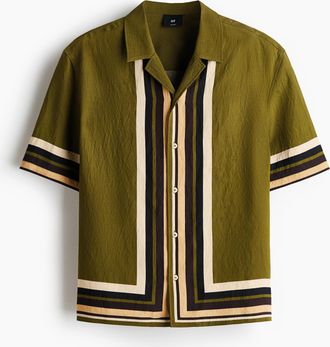 H&M Freizeithemd in Relaxed Fit - Green