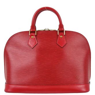 Louis Vuitton Alma Handbag Epi Leather Red Leather Handbag (Pre-Owned)