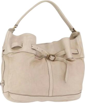Burberry Pre-owned Shoulder Bags, female, Beige, Size: ONE SIZE Pre-owned Leather Shoulder Bag