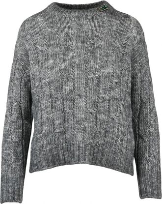 Max Mara Cabaret Pullover Girocollo - Dames - Ronde hals truien - Grijs - XS - Katoen - Truien & Vesten