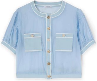 Motivi Dames, Blouses & Shirts, Blauw, Maat: XS Nylon