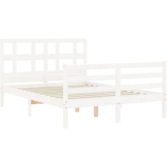vidaXL Bed Frame without Mattress White 120x200 cm Solid Wood Vidaxl