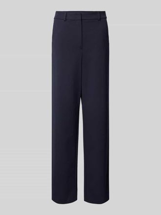 Comma Straight Leg Stoffhose mit G&uuml;rtelschlaufen in Marine, Gr&ouml;&szlig;e 44