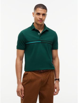 Tommy Hilfiger Mens Regular Fit Signature Flag Stripe Polo - Ornamental Green - XXL
