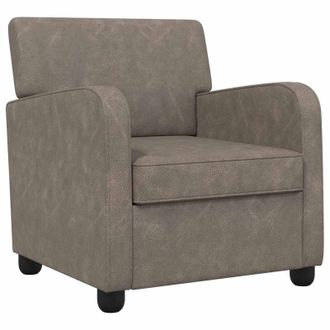 vidaXL Sill&oacute;n Gris Antiguo Cuero Sint&eacute;tico Vidaxl