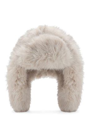 Mango Faux Fur Trapper Hat in Beige at Nordstrom