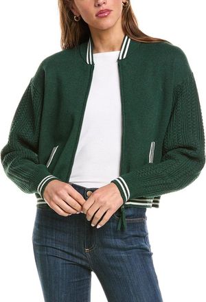 525 america Cable Sleeve Zip Front Bomber Jacket