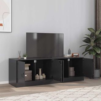 vidaXL Vidaxl - Muebles Para Tv 2 Unidades Acero Negro 67x39x44 Cm