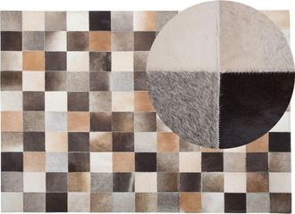 Beliani Beliani - Alfombra De Piel De Vacuno Multicolor 160 X 230 Cm Rectangular Patchwork Hecha A Mano Soke